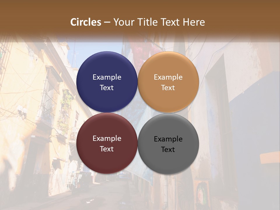 A Flag Hanging From A Building On A Street PowerPoint Template