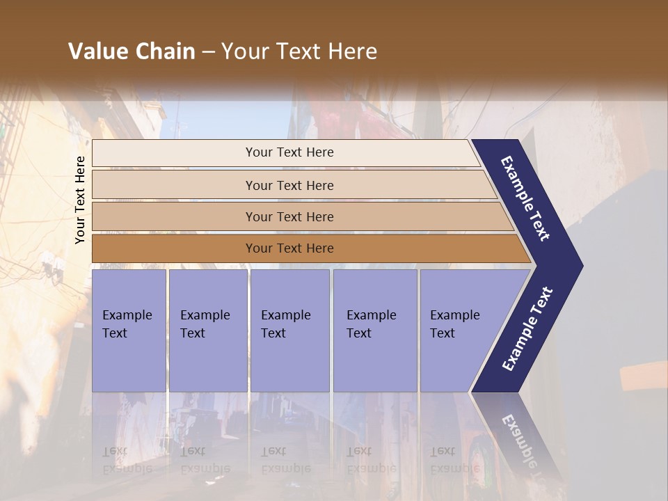 A Flag Hanging From A Building On A Street PowerPoint Template