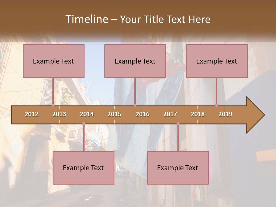 A Flag Hanging From A Building On A Street PowerPoint Template