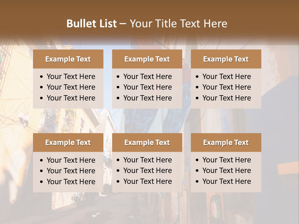 A Flag Hanging From A Building On A Street PowerPoint Template