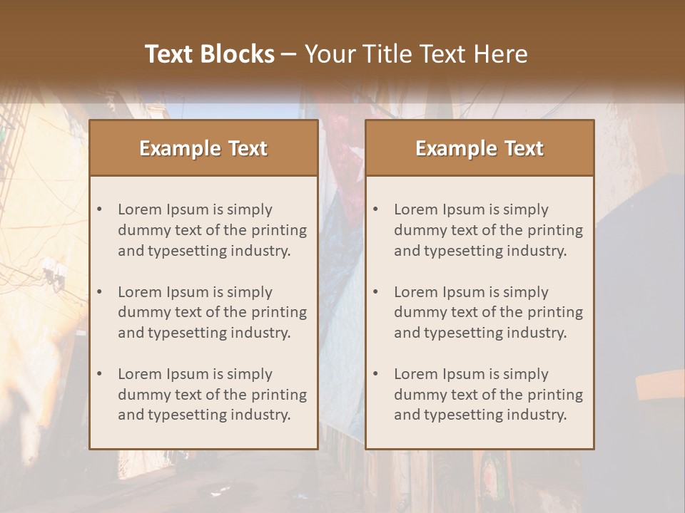 A Flag Hanging From A Building On A Street PowerPoint Template