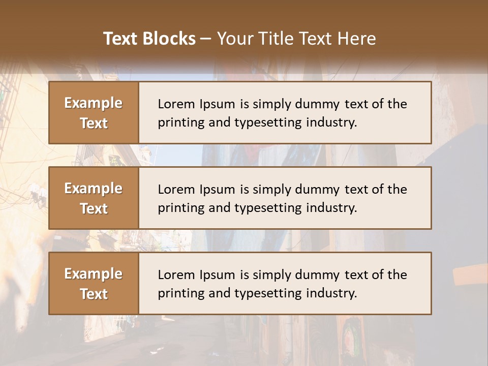 A Flag Hanging From A Building On A Street PowerPoint Template