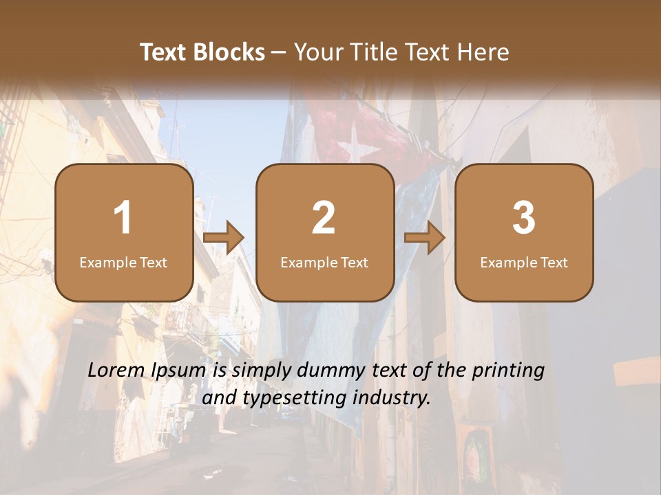 A Flag Hanging From A Building On A Street PowerPoint Template