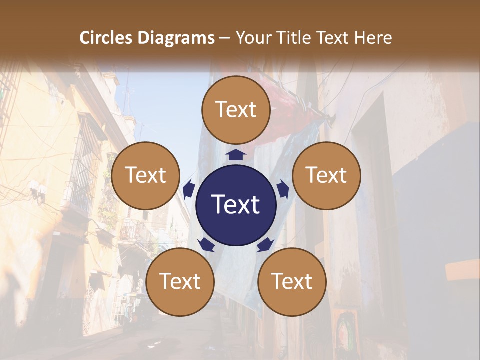 A Flag Hanging From A Building On A Street PowerPoint Template