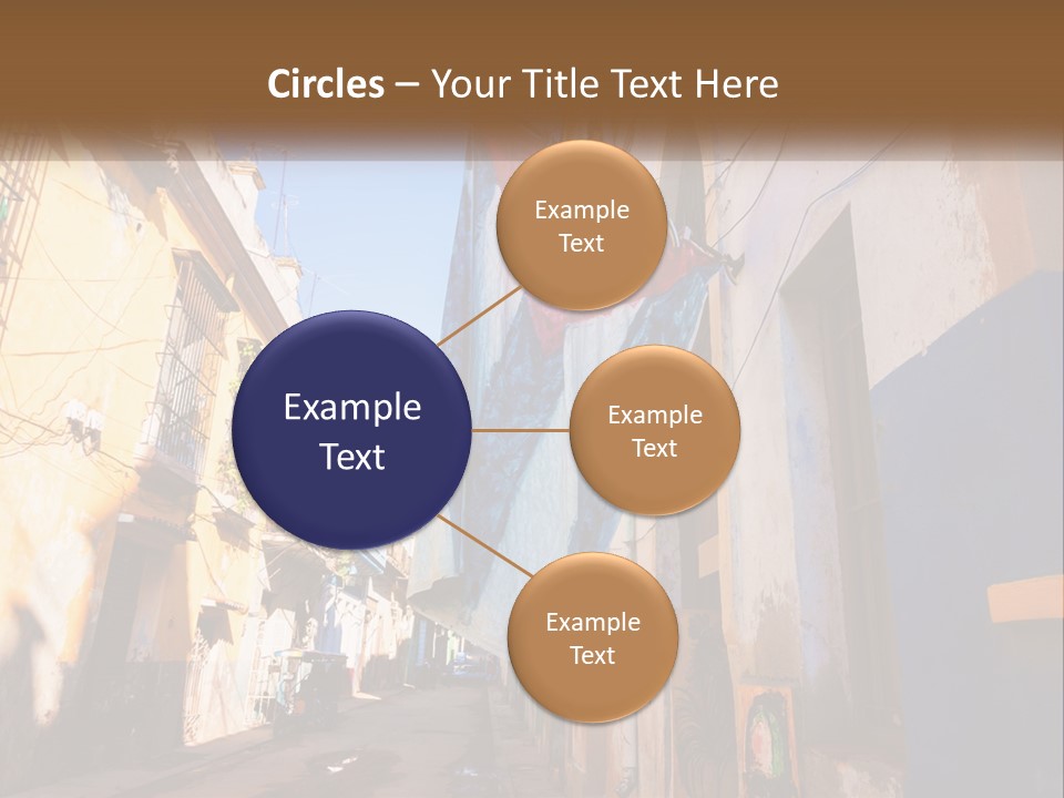 A Flag Hanging From A Building On A Street PowerPoint Template