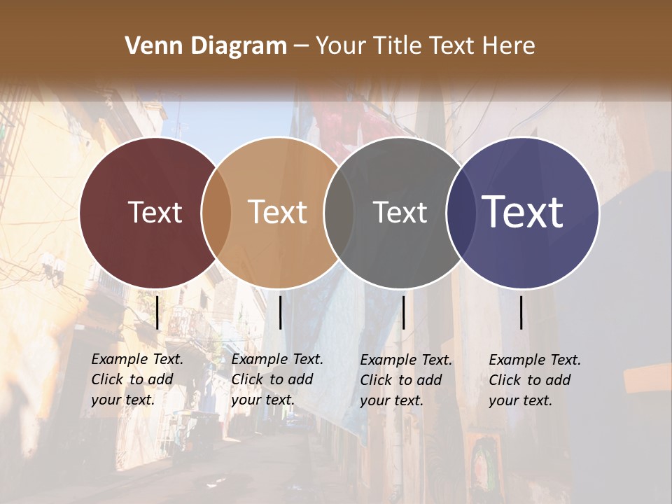 A Flag Hanging From A Building On A Street PowerPoint Template