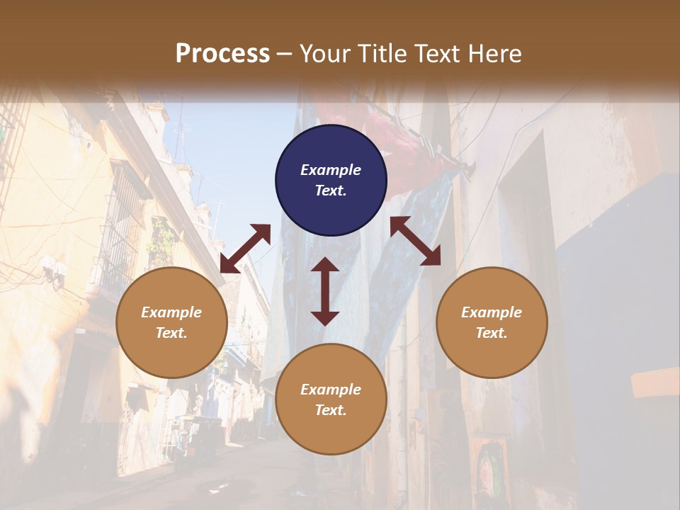 A Flag Hanging From A Building On A Street PowerPoint Template