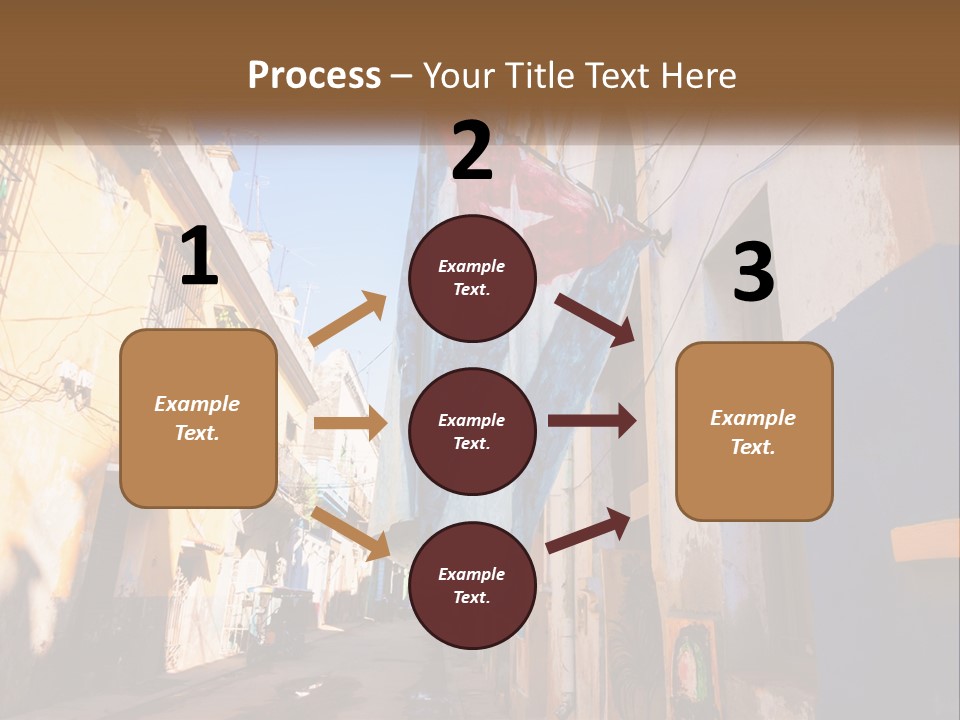 A Flag Hanging From A Building On A Street PowerPoint Template