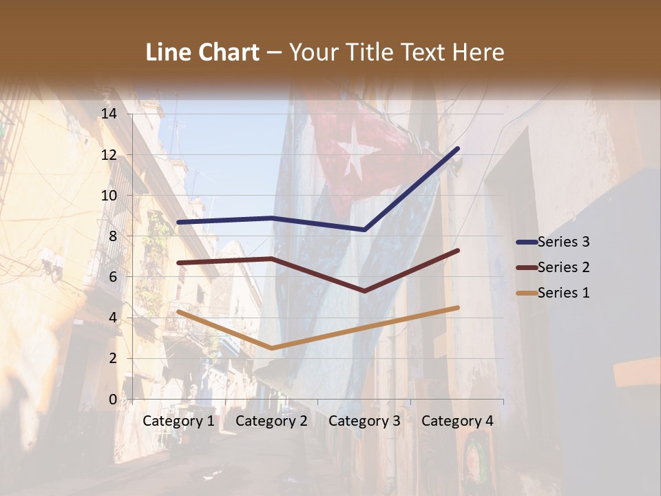 A Flag Hanging From A Building On A Street PowerPoint Template