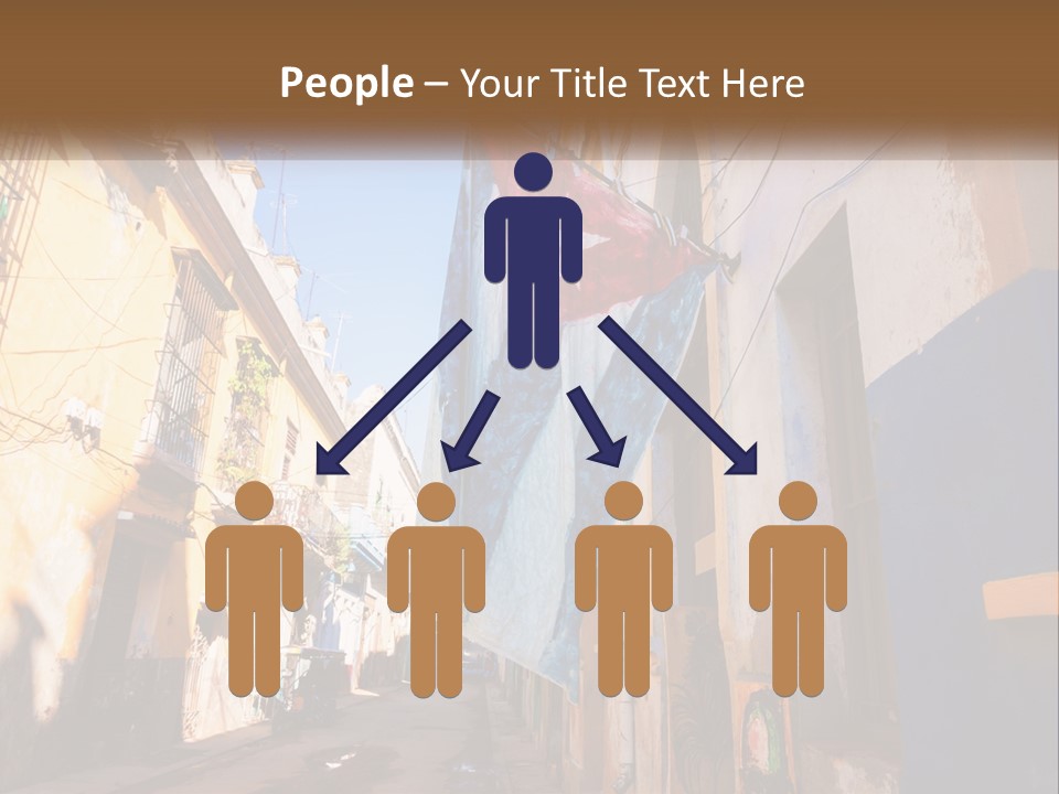 A Flag Hanging From A Building On A Street PowerPoint Template