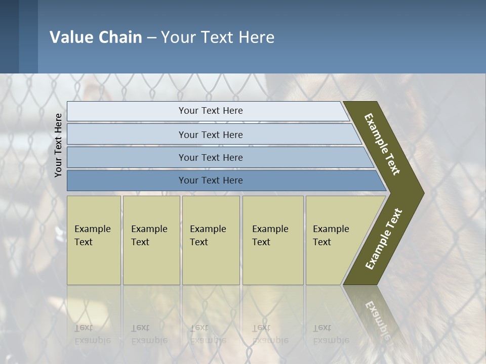 A Group Of Dogs Behind A Chain Link Fence PowerPoint Template