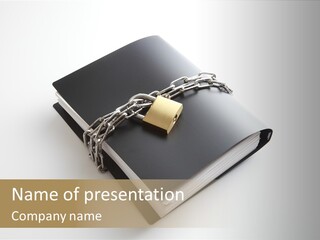 A Book With A Chain And A Padlock On It PowerPoint Template