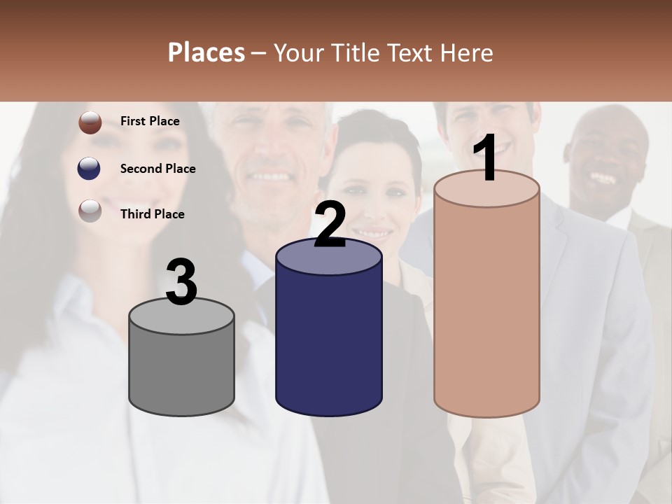 A Group Of Business People Standing In A Row PowerPoint Template