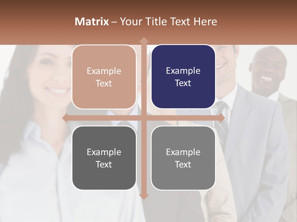 A Group Of Business People Standing In A Row PowerPoint Template