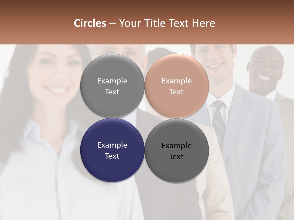 A Group Of Business People Standing In A Row PowerPoint Template