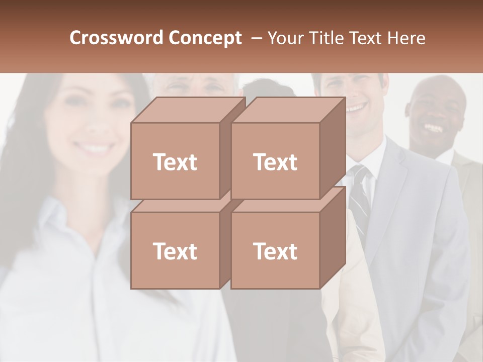 A Group Of Business People Standing In A Row PowerPoint Template