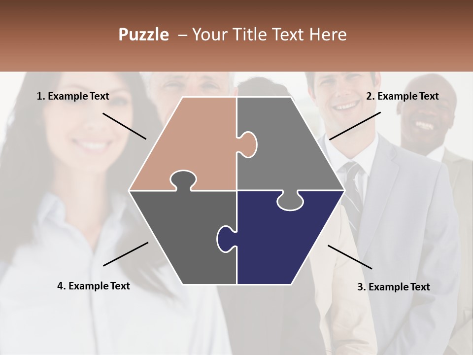 A Group Of Business People Standing In A Row PowerPoint Template