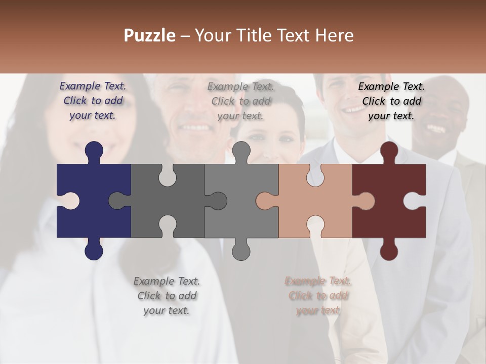 A Group Of Business People Standing In A Row PowerPoint Template