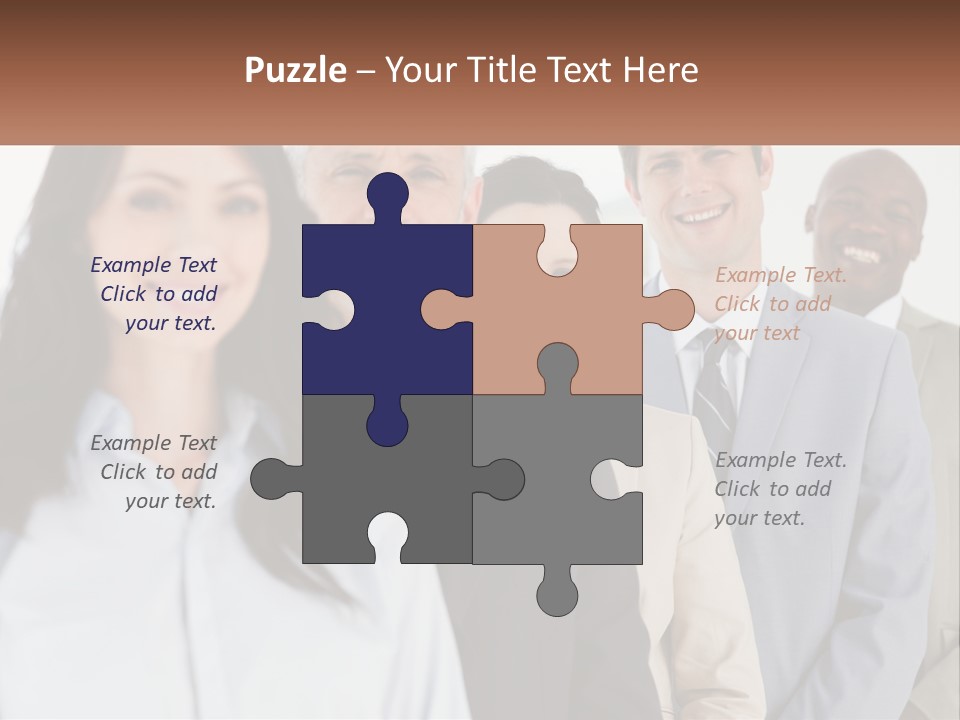 A Group Of Business People Standing In A Row PowerPoint Template