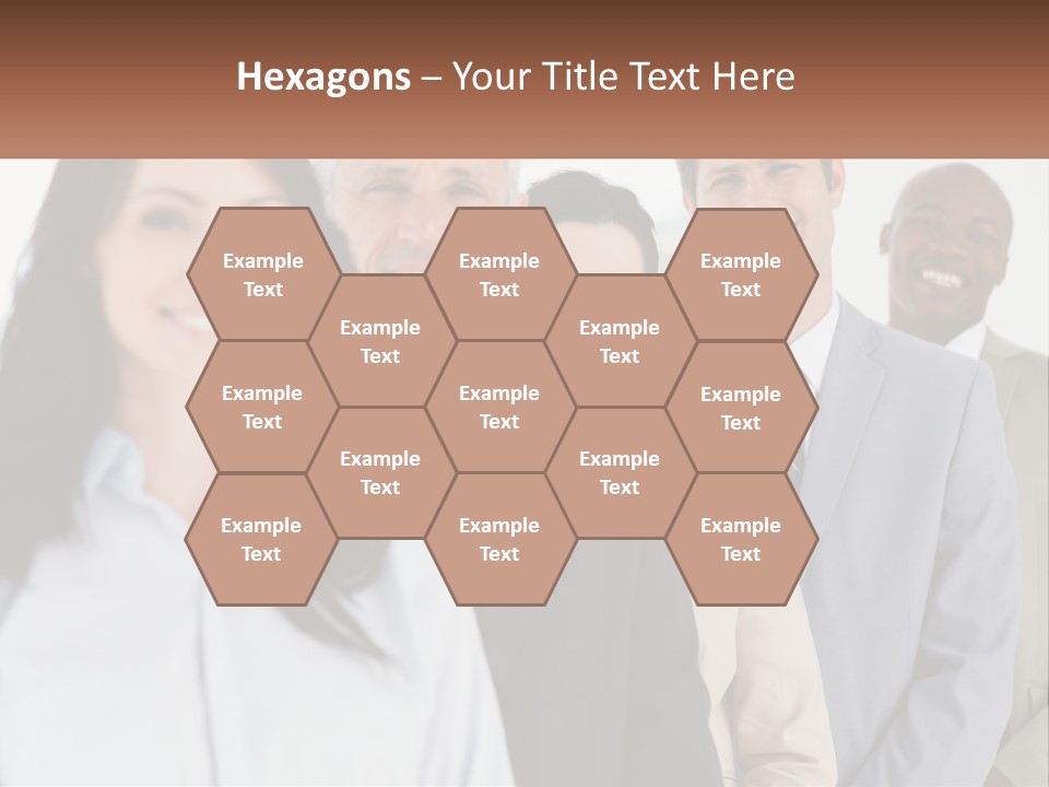 A Group Of Business People Standing In A Row PowerPoint Template