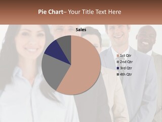 A Group Of Business People Standing In A Row PowerPoint Template