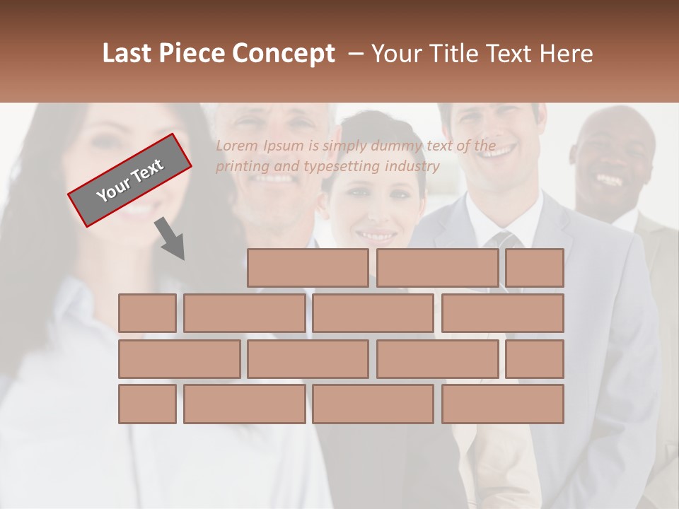A Group Of Business People Standing In A Row PowerPoint Template