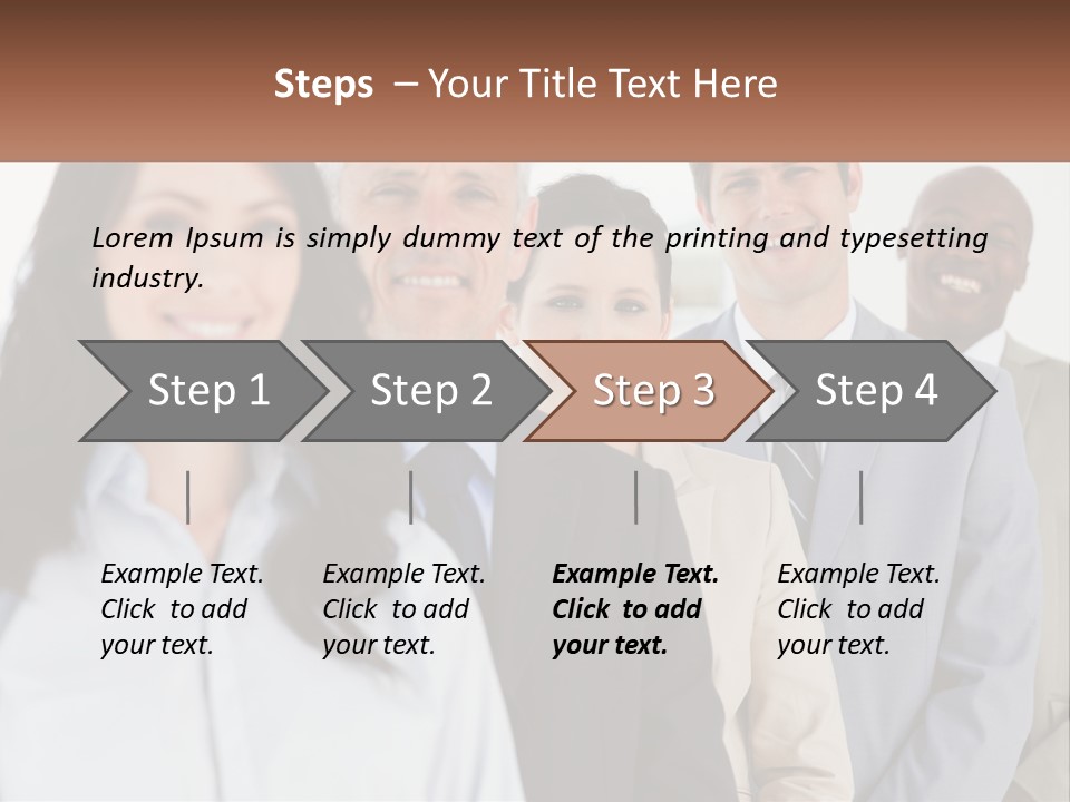 A Group Of Business People Standing In A Row PowerPoint Template