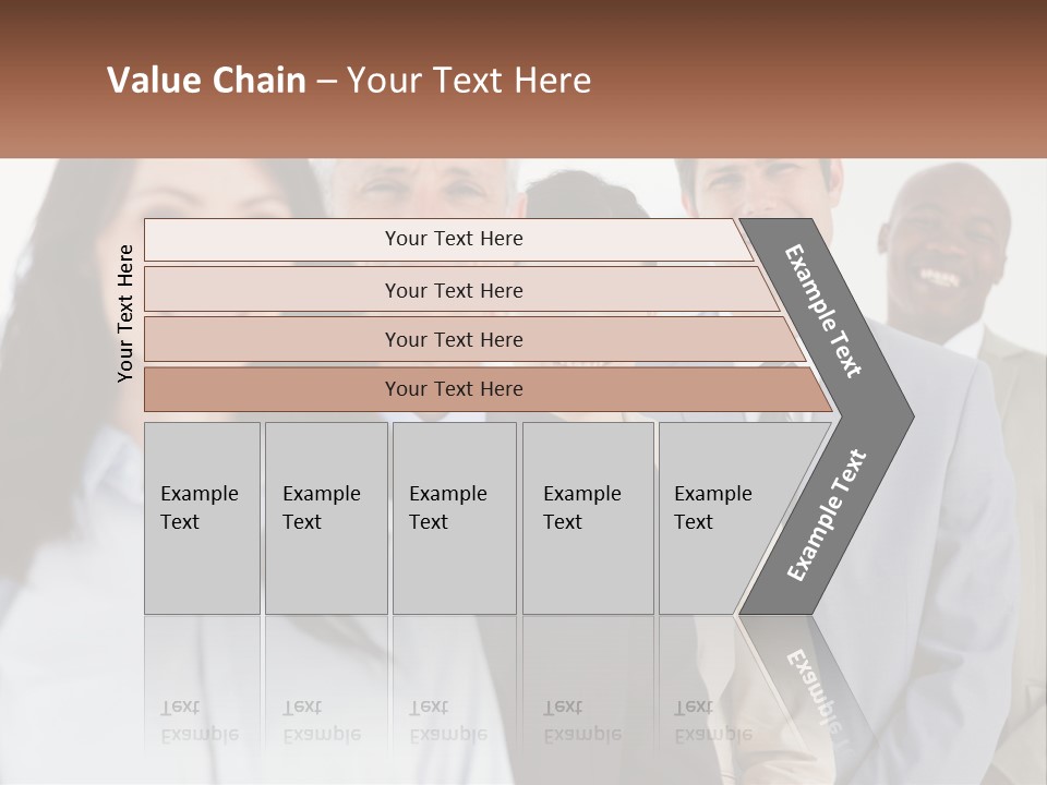 A Group Of Business People Standing In A Row PowerPoint Template
