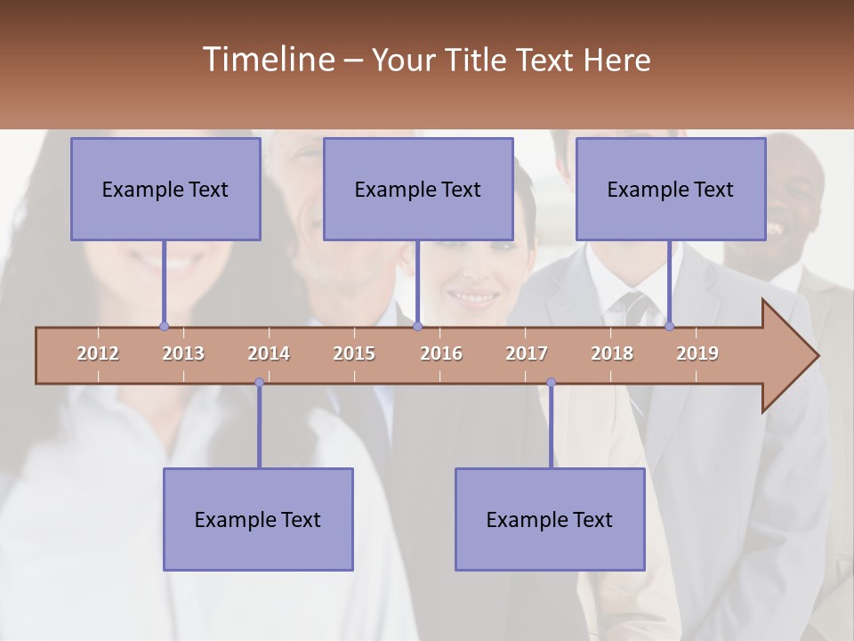 A Group Of Business People Standing In A Row PowerPoint Template
