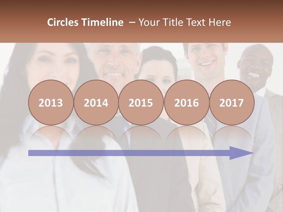 A Group Of Business People Standing In A Row PowerPoint Template