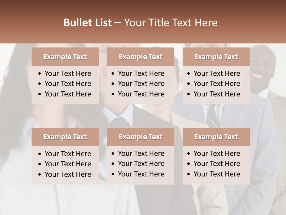 A Group Of Business People Standing In A Row PowerPoint Template