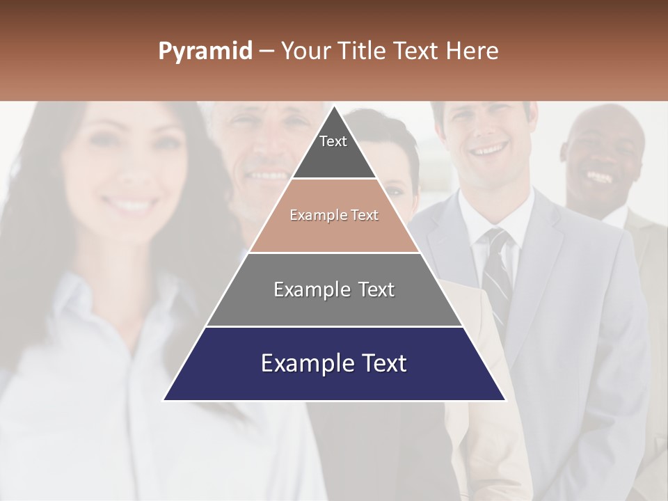 A Group Of Business People Standing In A Row PowerPoint Template