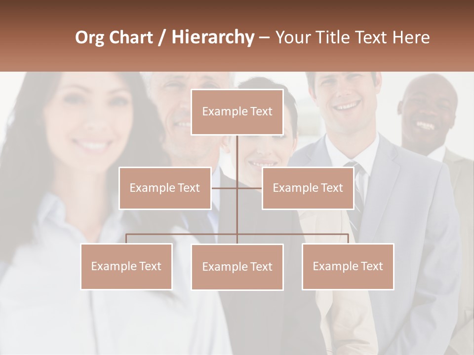 A Group Of Business People Standing In A Row PowerPoint Template