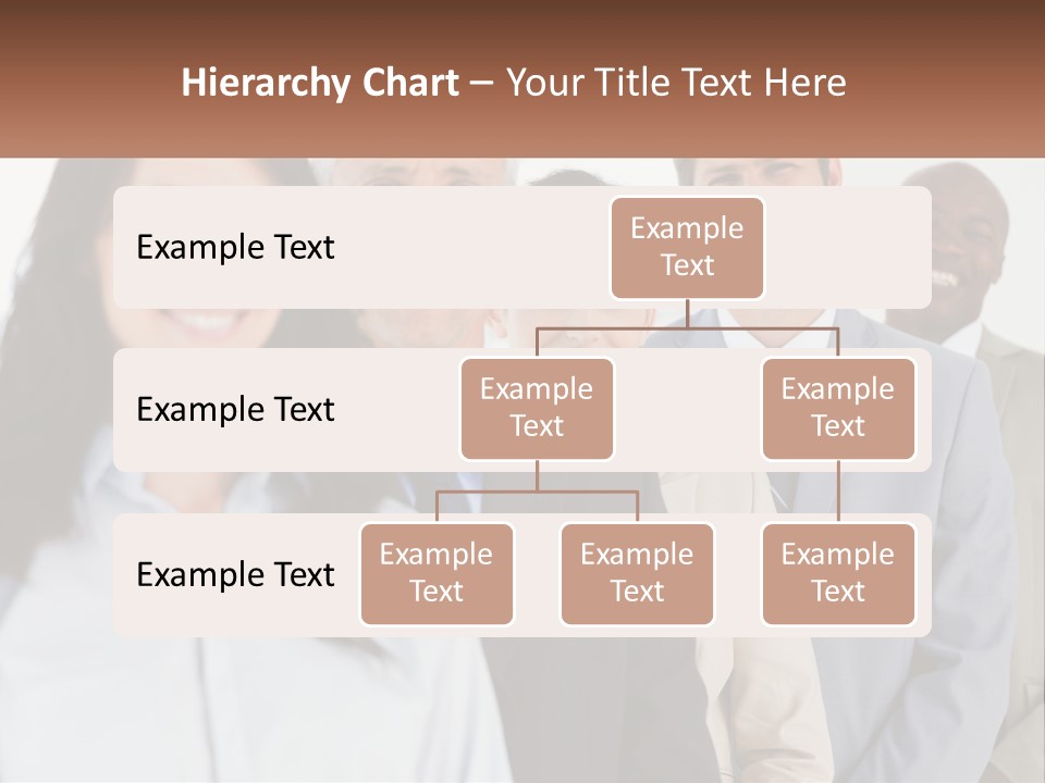 A Group Of Business People Standing In A Row PowerPoint Template