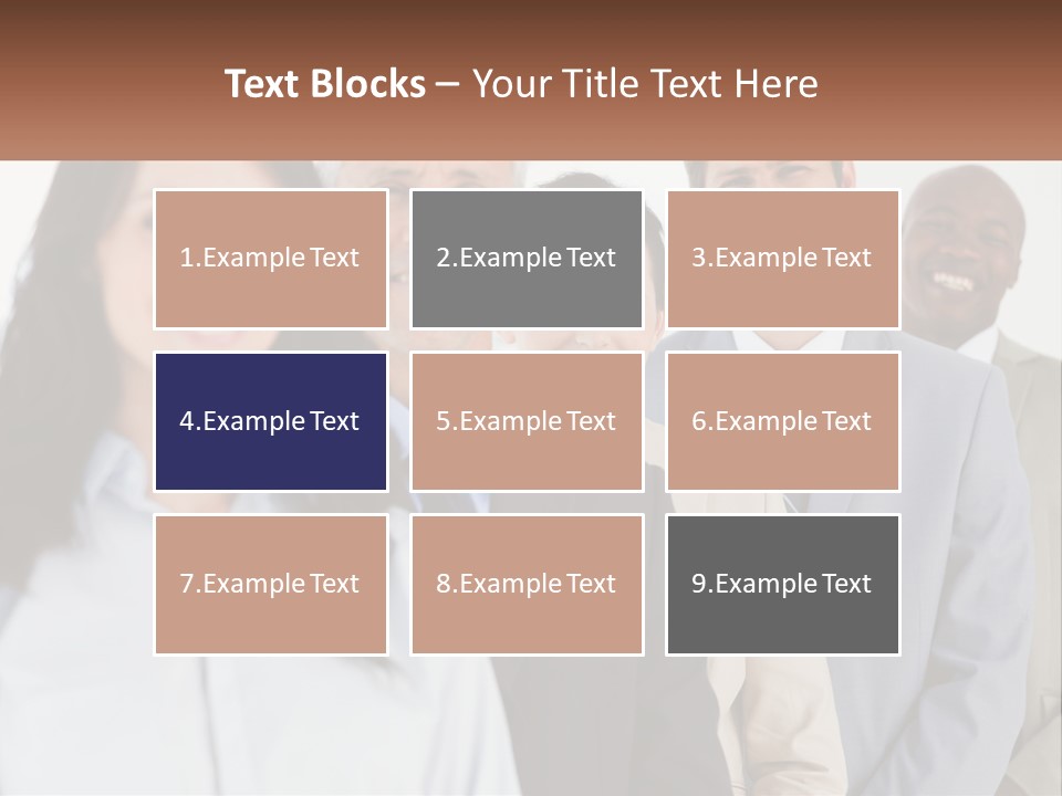 A Group Of Business People Standing In A Row PowerPoint Template