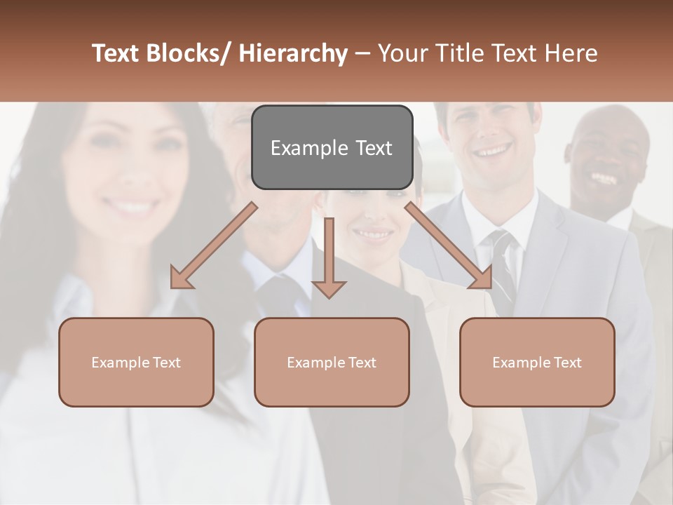 A Group Of Business People Standing In A Row PowerPoint Template