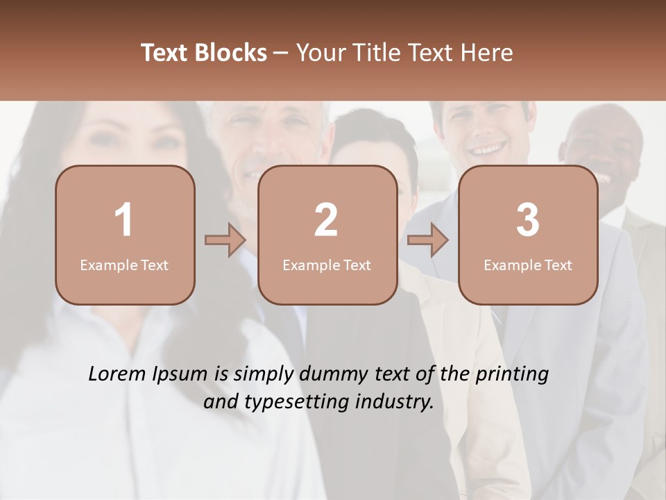 A Group Of Business People Standing In A Row PowerPoint Template