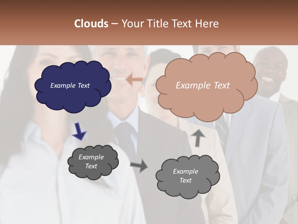 A Group Of Business People Standing In A Row PowerPoint Template