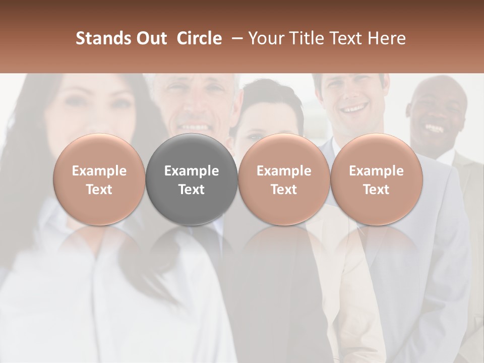 A Group Of Business People Standing In A Row PowerPoint Template