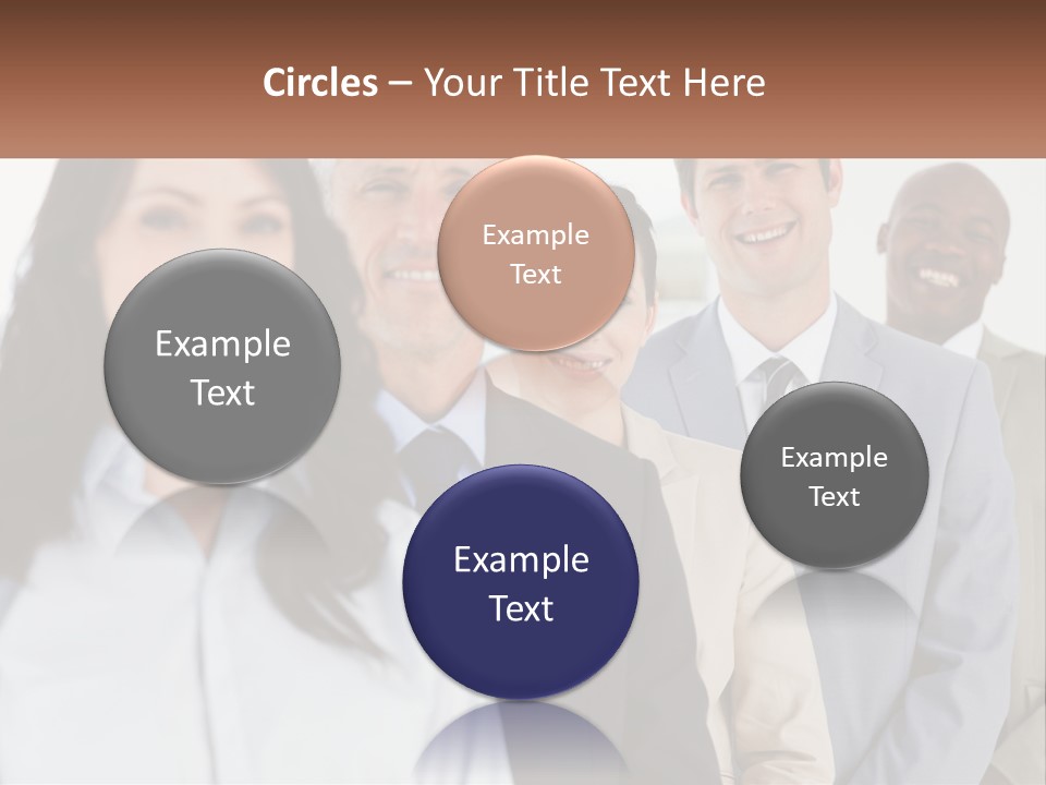 A Group Of Business People Standing In A Row PowerPoint Template