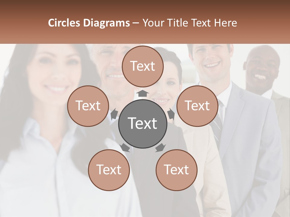 A Group Of Business People Standing In A Row PowerPoint Template