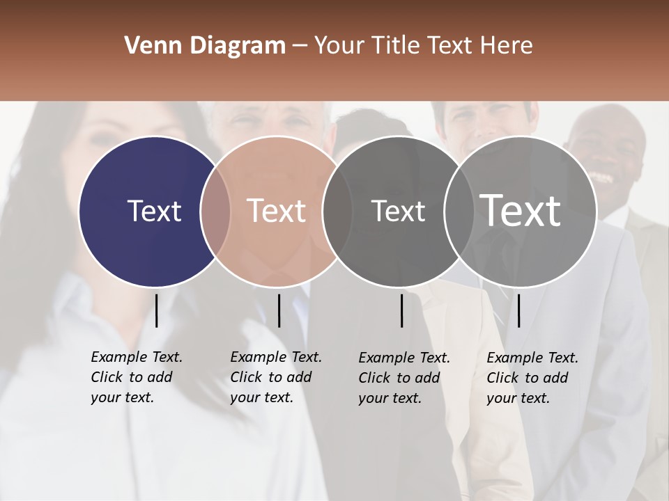 A Group Of Business People Standing In A Row PowerPoint Template
