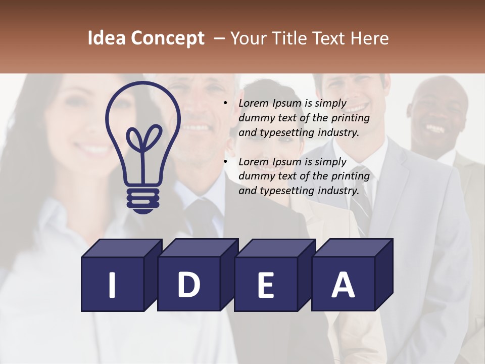 A Group Of Business People Standing In A Row PowerPoint Template