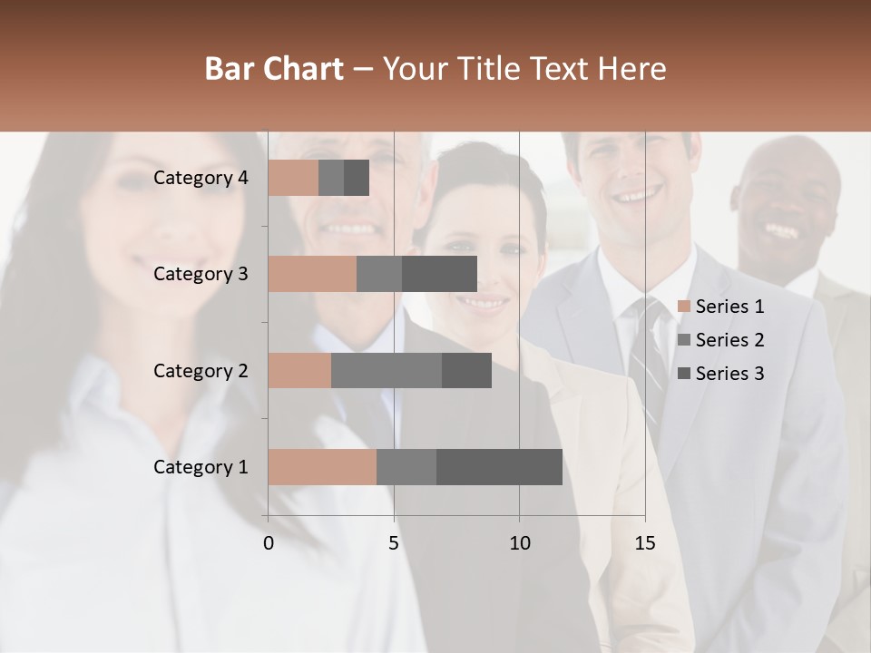 A Group Of Business People Standing In A Row PowerPoint Template