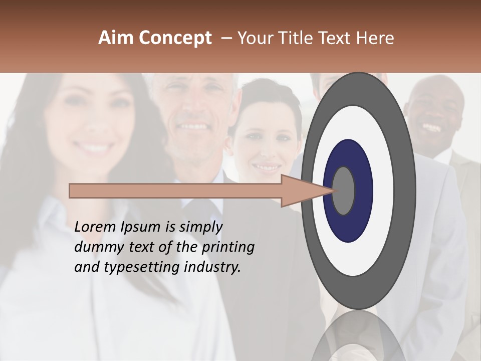 A Group Of Business People Standing In A Row PowerPoint Template