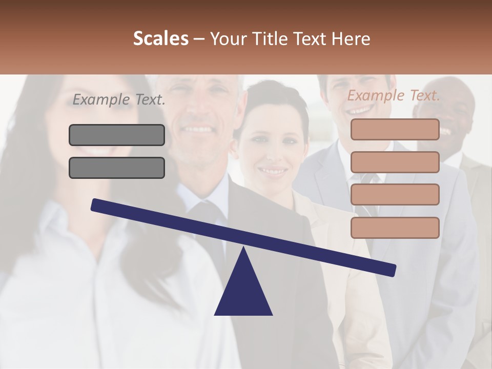 A Group Of Business People Standing In A Row PowerPoint Template
