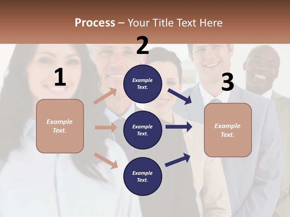A Group Of Business People Standing In A Row PowerPoint Template