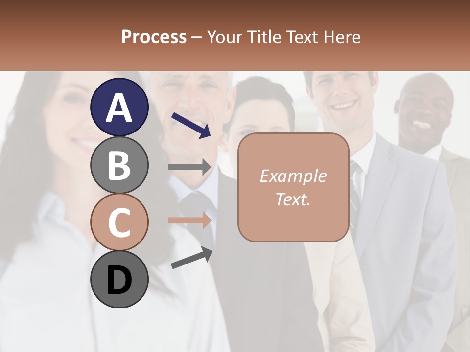 A Group Of Business People Standing In A Row PowerPoint Template