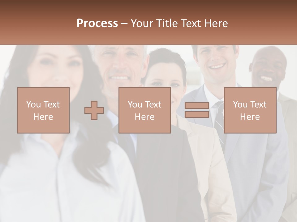 A Group Of Business People Standing In A Row PowerPoint Template