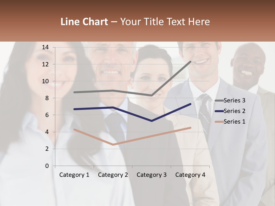 A Group Of Business People Standing In A Row PowerPoint Template